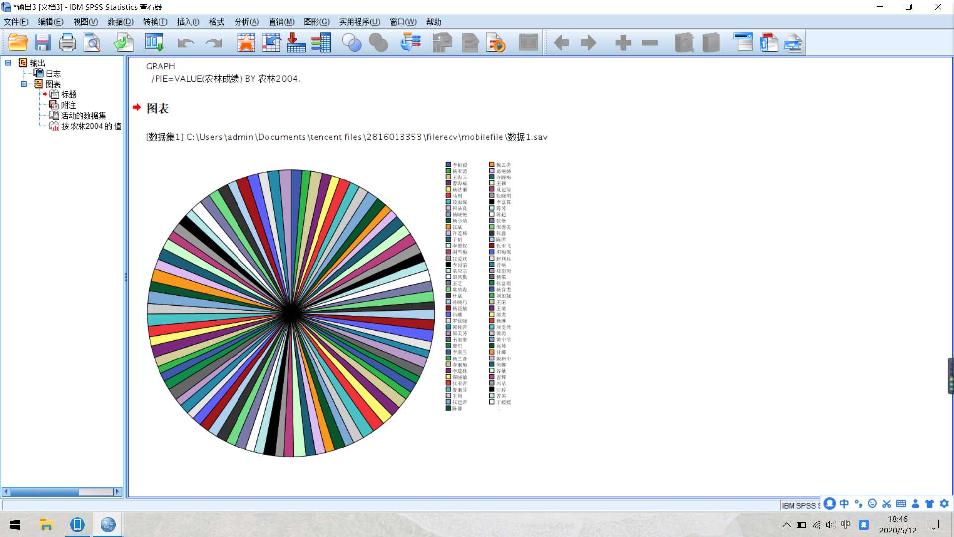 spss 中如何对成绩进行分组制作饼图? - 数据交流中心