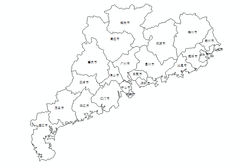 四川和广东省最新精确到地级市的矢量数据shp图